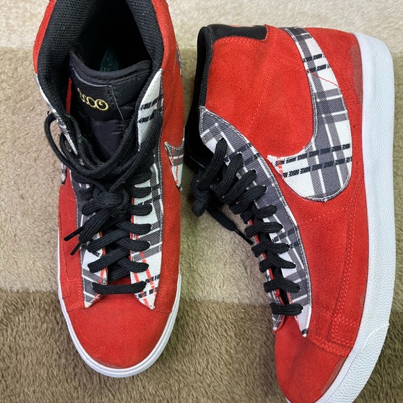 Nike Ben Simmons X Mid “Premium Plaid” suede red pattern Nike check size 10.5 - Picture 1 of 9